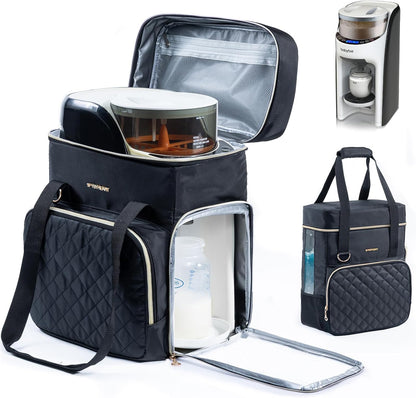 SFYBYHEART Carrying Case Compatible with Baby Brezza Formula Pro Advanced Formula Dispenser Machine Carrying Bag - Baby Formula Mixer Travel Bag with Pockets for Baby Essential, Pumps, Baby Bottles