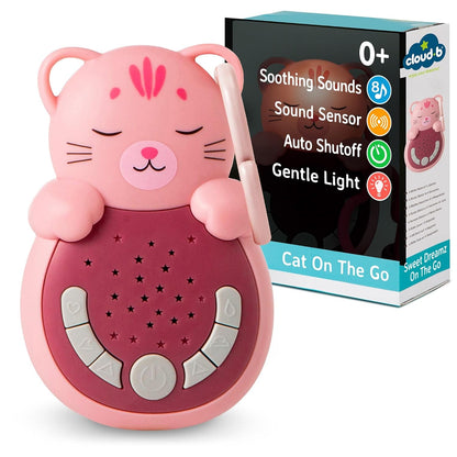 Cloud b Travel Comforting Sound Machine w/Calming Light | 4 White Noise and 4 Lullabies | Re-Activating Smart Sensor | Sweet Dreamz On the Go™ - Fox