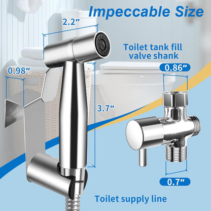 Neween Handheld Toilet Bidet Sprayer for Toilet-Adjustable Water Pressure Control with Bidet Hose for Feminine Wash, Stainless Steel Bidet Faucet Sprayer Kit Cloth Diaper for Baby Wash (Black)