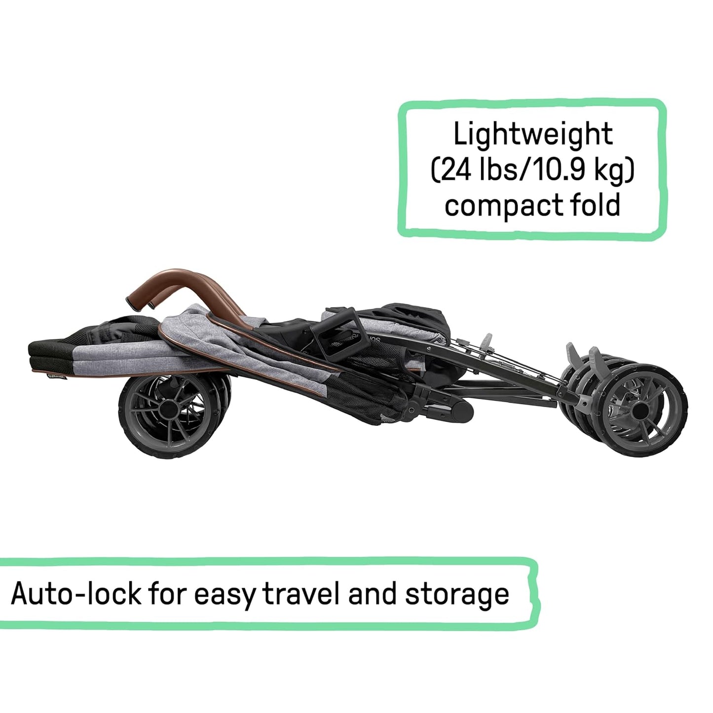 Ingenuity 3Dlite Wagon Convenience Lightweight Stroller for Infants, Accommodates up to 50 Pounds and Holds 2 Children, Black/Gray