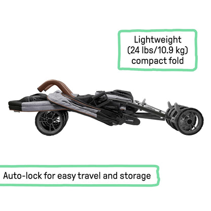 Ingenuity 3Dlite Wagon Convenience Lightweight Stroller for Infants, Accommodates up to 50 Pounds and Holds 2 Children, Black/Gray