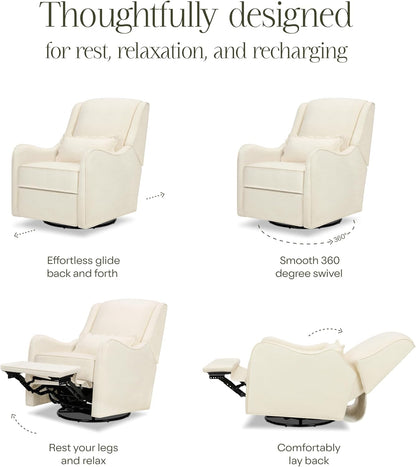 Namesake Devon Recliner and Swivel Glider in Performance Dusty Rose Eco-Basketweave, GREENGUARD Gold and CertiPUR-US® Certified
