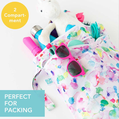 Bumkins Disney Waterproof Wet Bag for Baby, Travel, Swim Suit, Cloth Diapers, Pump Parts, Pool, Gym Clothes, Toiletry, Strap to Stroller, Daycare, Zip Reusable Bag, Packing Pouch, Winnie the Pooh