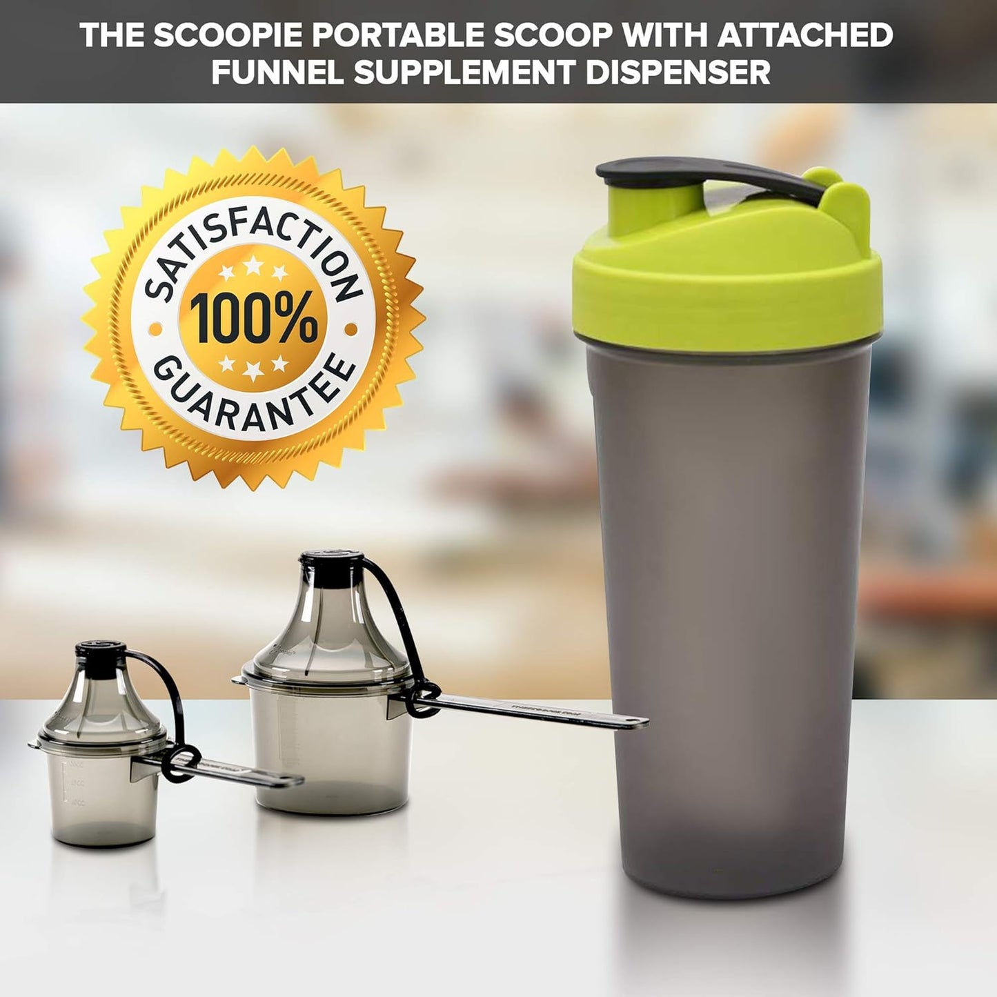 Supplement Container, Portable to-Go Scoop, and Funnel System for Pre Workout Powder, Spill Proof Dispenser, Gym Shaker Bottle Travel Accessory, 2 Pack Pink (15cc 15mL - 29.6cc 29.6mL)