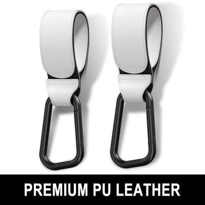 Baby Stroller Hooks for Hanging Bags, Universal Stroller Clips Accessories, Mommy Hook for Diaper Bag, Shopping Cart, Purse, Backpack - 2 Pack, Abstract Leaf