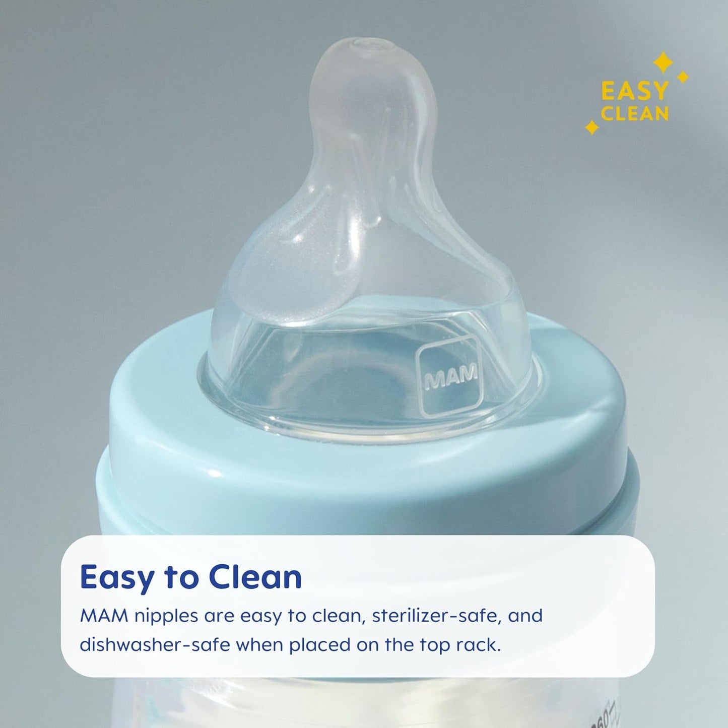 MAM Baby Bottle Nipple Mixed Flow Pack, Fast Flow Size 3 & Extra Fast Flow Size 4, Newborns 4+ Months, Skin Soft BPA Free Silicone, 94% Nipple Acceptance, Fits All MAM Bottles, 4 Pack, Made in Europe