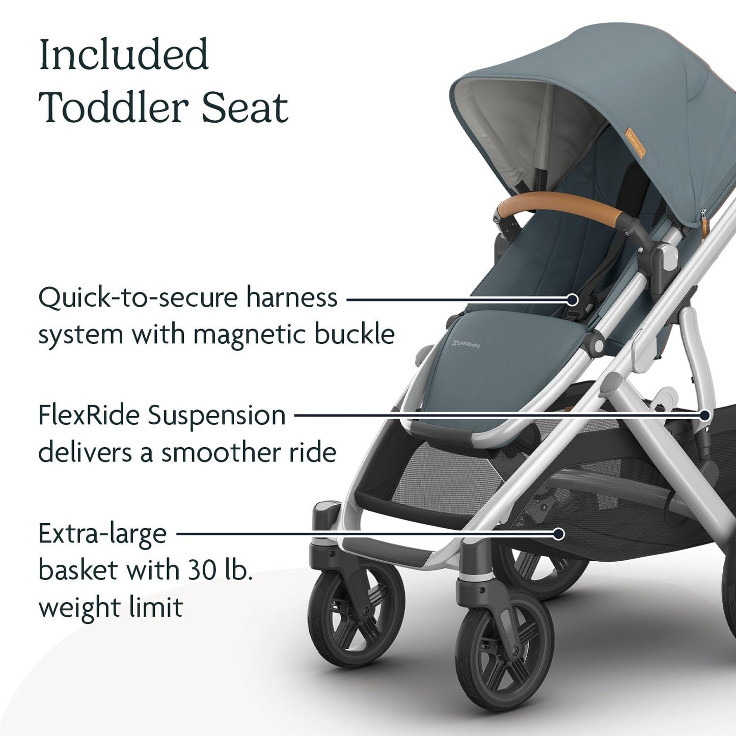 UPPAbaby Vista V3 Convertible Single-to-Double Stroller for Baby & Toddler, 30+ Configurations, Car Seat Compatible, All-Wheel Suspension, XL Basket – Owen (Mocha Mélange/Carbon Frame)