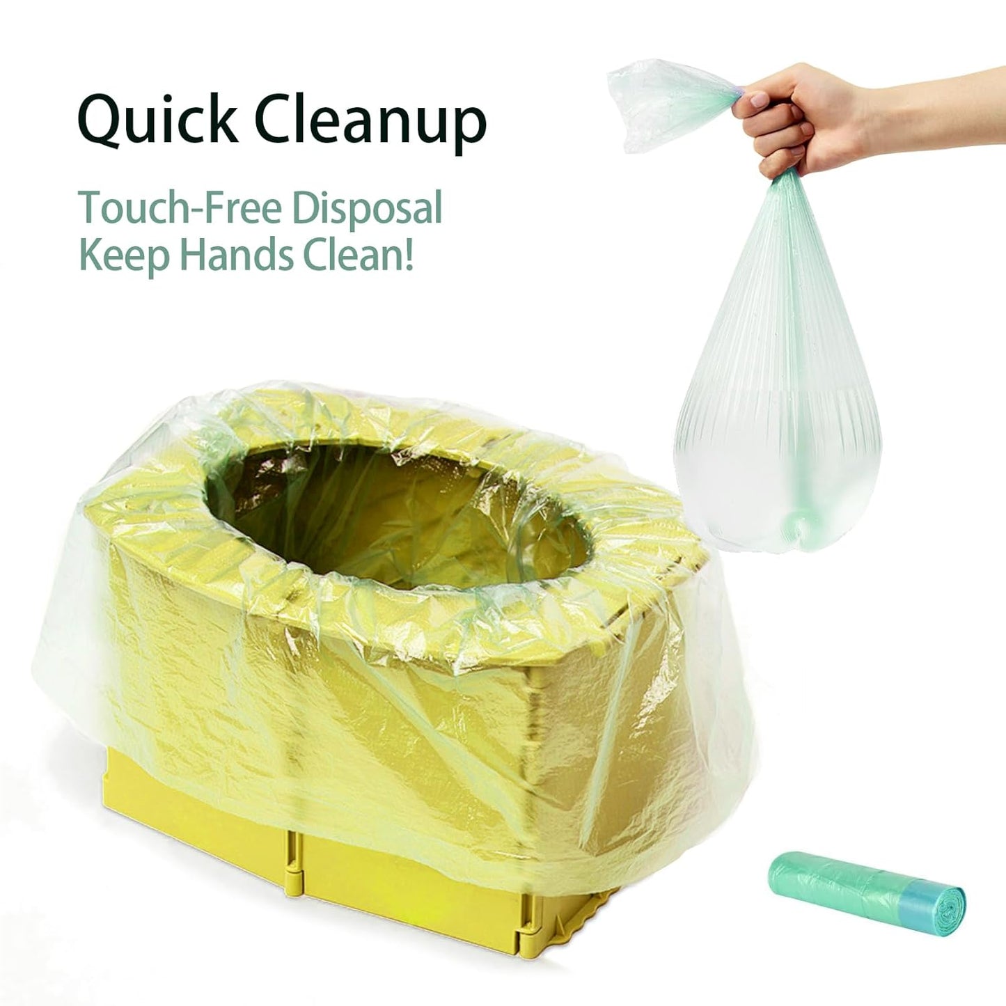 Portable Potty Seat for Toddler Foldable Travel Potty Training Toilet Seat with Cleaning Bags Reusable for Outdoor Camping, Travel, Kids Toddler Travel Potty Seat (Green)