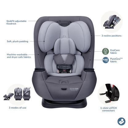 Maxi-Cosi Pria All-in-One Convertible Car Seat, Infant to Toddler Car Seat, Easy-Install Harness, Machine-Washable Cover, 5-100 lbs, Sea Shadow