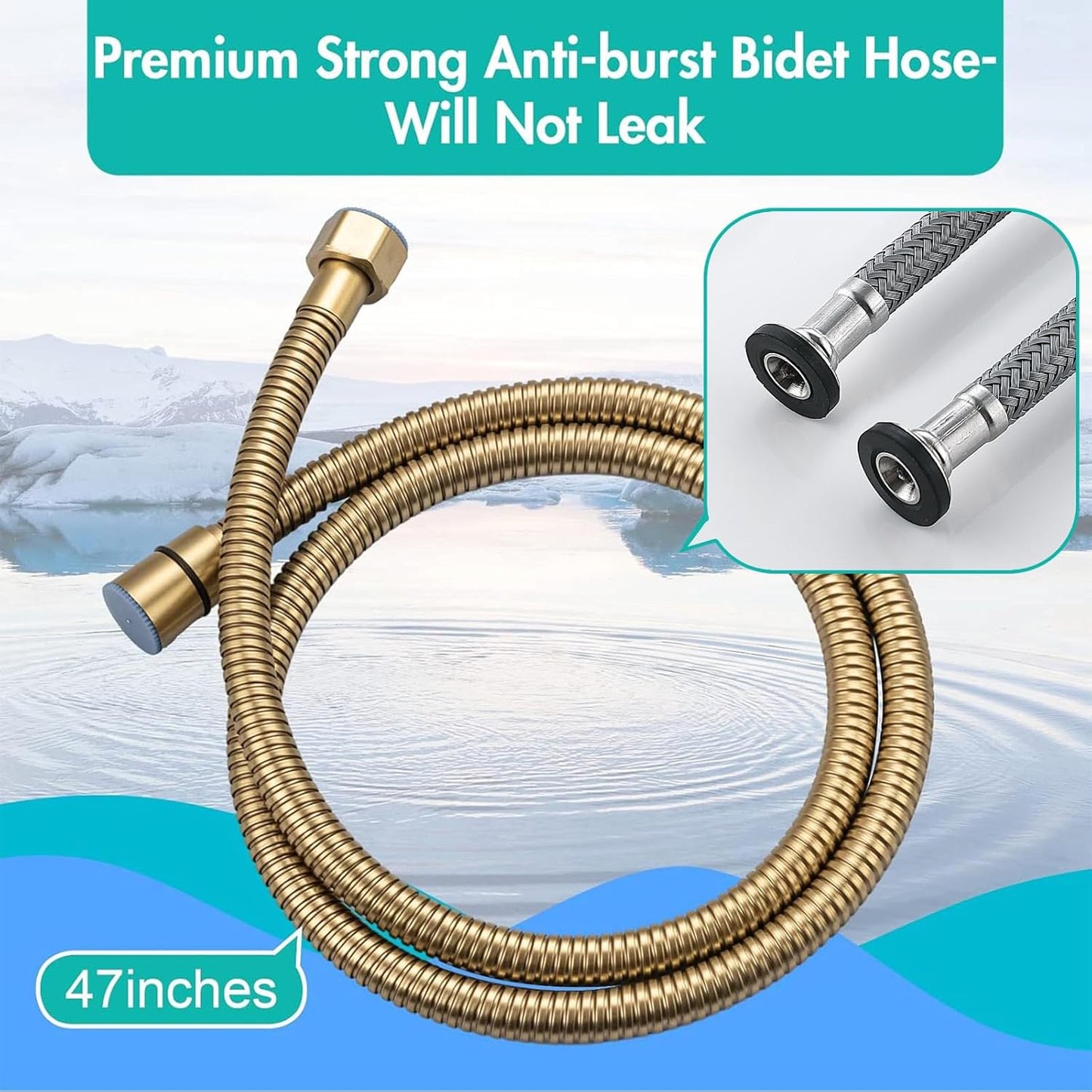 BARROCK Bidet Sprayer for Toilet, Handheld Jet Spray for Existing Toilets with Bidet Hose, Adjustable Water Pressure Muslim Shower, Stainless Steel Cloth Diaper/Feminine Wash Sprayer Brushed Nickel