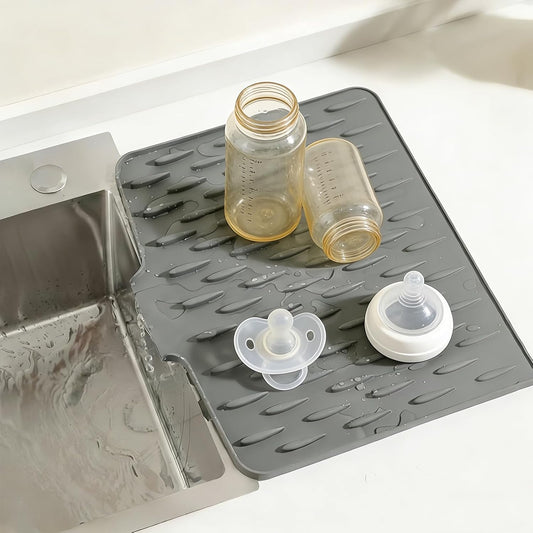 Baby Bottle Drying Rack, Silicone Drying Mat - Multifunctional Kitchen Drying Rack
