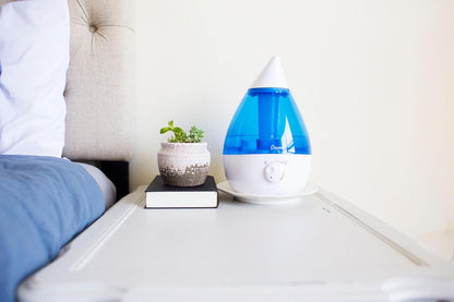 Crane Ultrasonic Cool Mist Humidifier for Bedroom, Baby Nursery, Kids Room, Plants, or Office, Large 1 Gallon Tank, Filter Optional, Clear and White