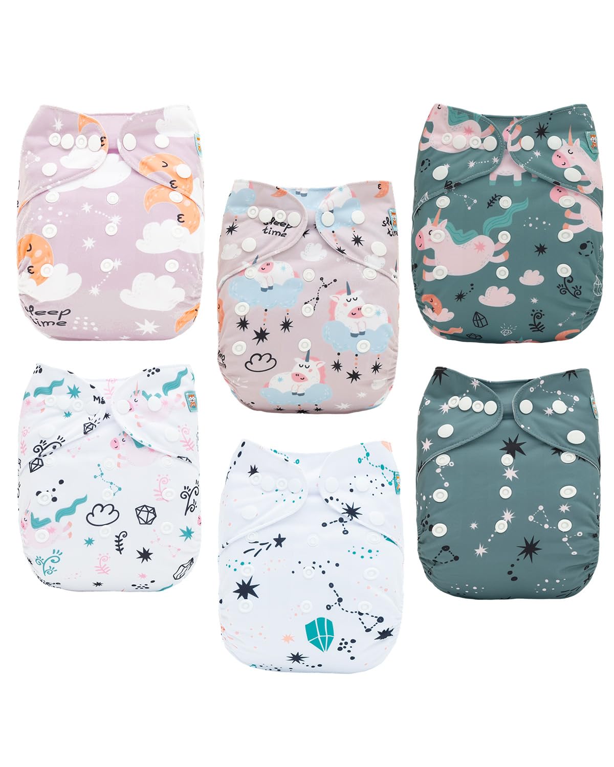ALVABABY 12pcs Microfiber Inserts,Soft Cloth Diaper Liner,3-Layer Absorbent Inserts,Reusable for Baby Cloth Diapers 12T