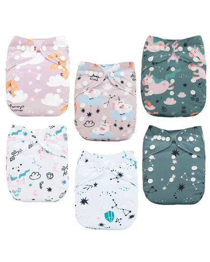 ALVABABY 12pcs Microfiber Inserts,Soft Cloth Diaper Liner,3-Layer Absorbent Inserts,Reusable for Baby Cloth Diapers 12T