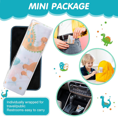 50 Packs Disposable Toilet Seat Covers Extra Large Individually Wrapped for Kids and Adults, Portable Non Slip Waterproof Potty Seat Covers for Toddlers Potty Training, Travel (Rainbow)
