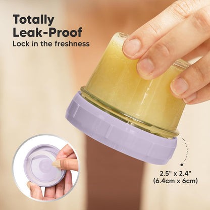KeaBabies 12pk 4oz Glass Baby Food Containers with Lids - Leak-Proof, Microwavable Small Glass Jars, Baby Purees & Toddler Snack Storage Containers, BPA-Free, Dishwasher & Freezer Safe (Nord)