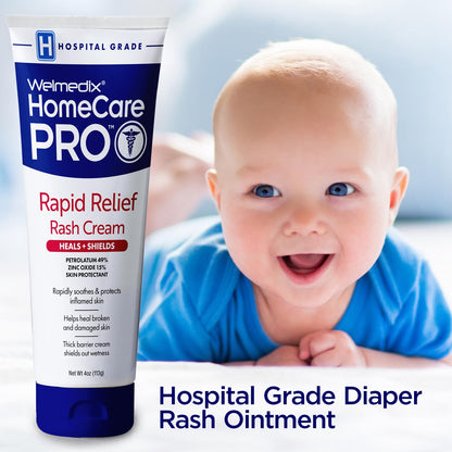 Welmedix Adult Diaper Rash Cream - Zinc Oxide Cream & Moisturizing Skin Barrier Cream, Maximum Strength Diaper Rash Cream for Adults, Skin Protection Ointment - 4oz