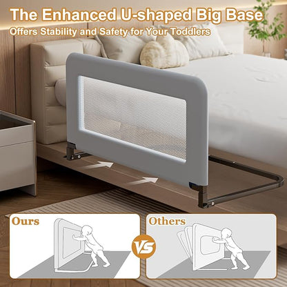 Toddler Bed Guard Rail for Baby - Sturdy Metal Safety Rail for Twin, Crib, Queen, Bunk, Full Side Beds - Kids Guardrail Protector (48 inch)