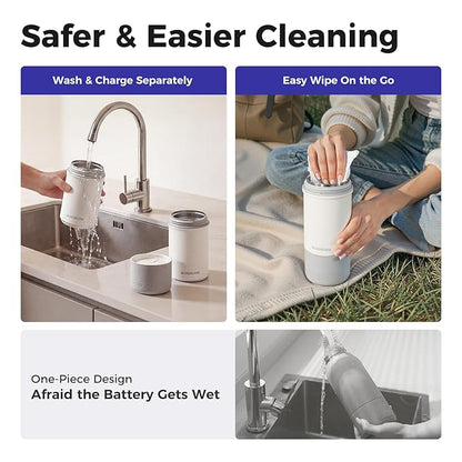 Portable Bottle Warmer for Travel, Dishwasher Safe, 3X Faster & Even Heating, 8 Feeds per Charge, 17oz, 1℉ Precise Adjust, Thaw, Keep Warm, Use While Charging, for Breastmilk & Formula