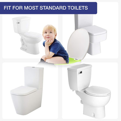 Portable Folding Large Non Slip Silionce Pads Potty Training Seat for Kids Boys & Girls, Foldable Toddlers Toilet Seat, Recyclable Potty Seat Cover for Travel (Green)
