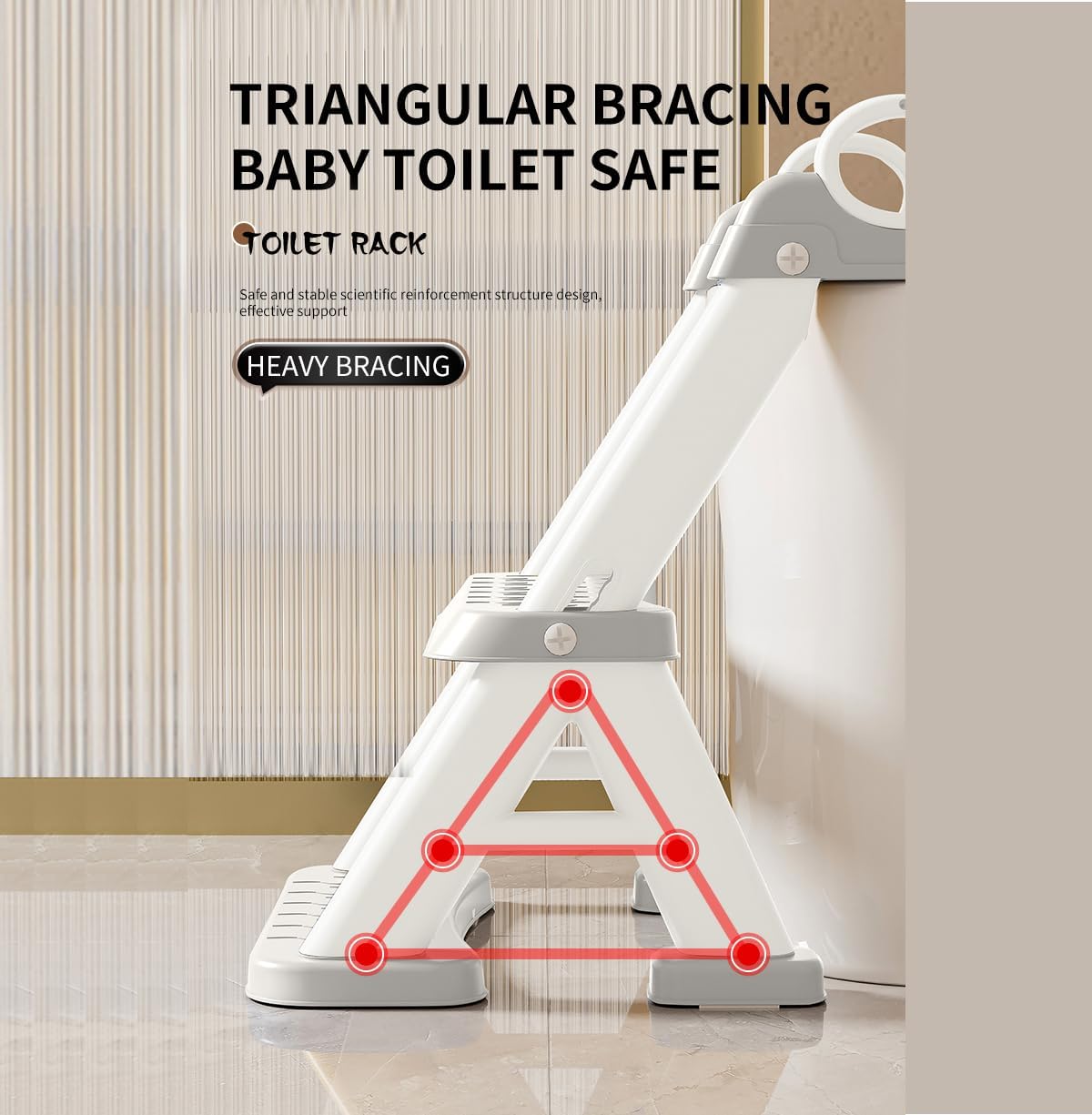 PandaEar Toilet Potty Training Seat with Step Stool Ladder, Comfortable Safe Potty Seat with Anti-Slip Pads Ladder & Bear Design for Kids Boys Toddlers -Grey