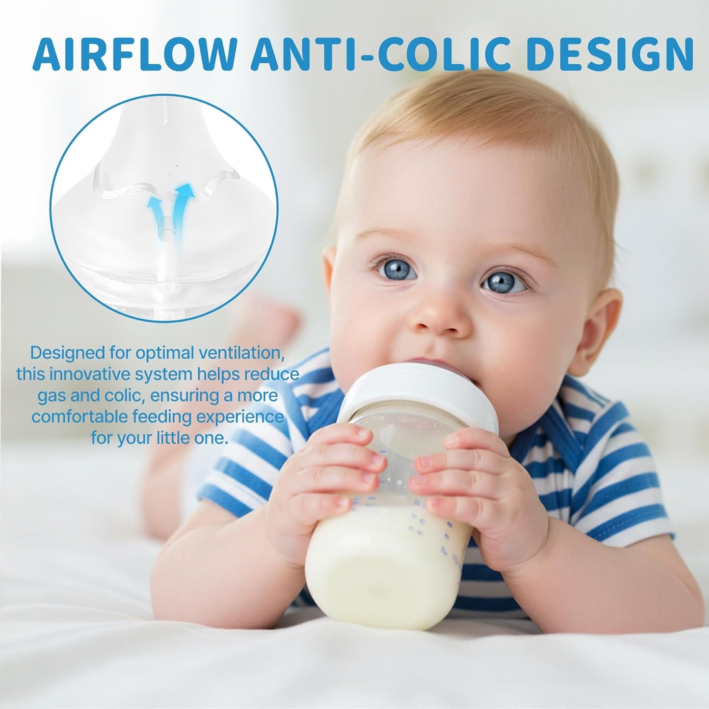 6 Pcs Silicone Pacifiers for Baby Bottles, Spectra Nipples for Bottles, Slow Flow Design, Suitable for Infants 0 Months and Older (S)