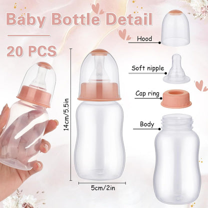 TrelaCo Bottle Chug Baby Shower Game 20 Pcs Baby Bottles Shower Favor with 1 Greenery Theme Sign for Gender Reveal Party Supplies Gifts(Green)