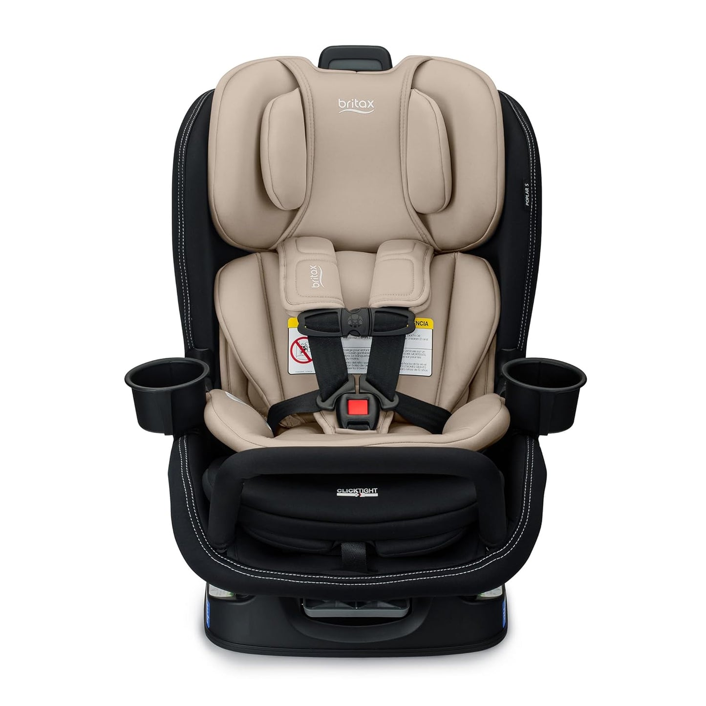 Britax Poplar S Convertible Car Seat, 2-in-1 Car Seat Extended Rear Facing, 17” Slim Car Seat Design with Fast & Easy ClickTight Installation, Anti-Rebound Bar & SafeWash Fabrics — Cowmooflage
