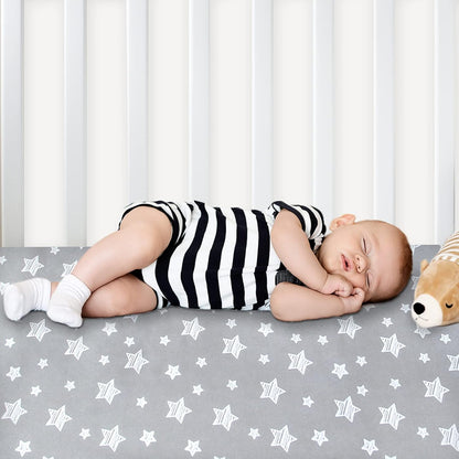 Pack and Play Sheets, 2 Pack Mini Crib Sheets, Stretchy Playard Fitted Sheet, Compatible with Graco Pack n Play, Soft and Breathable Material, Planet & Flower