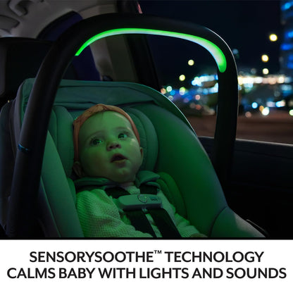 Evenflo Revolve180 LiteMax NXT Rotating Rear-Facing Lightweight Preemie and Infant Car Seat 3-30lbs. with SensorySoothe. Easy Install with Base (Agate Purple)