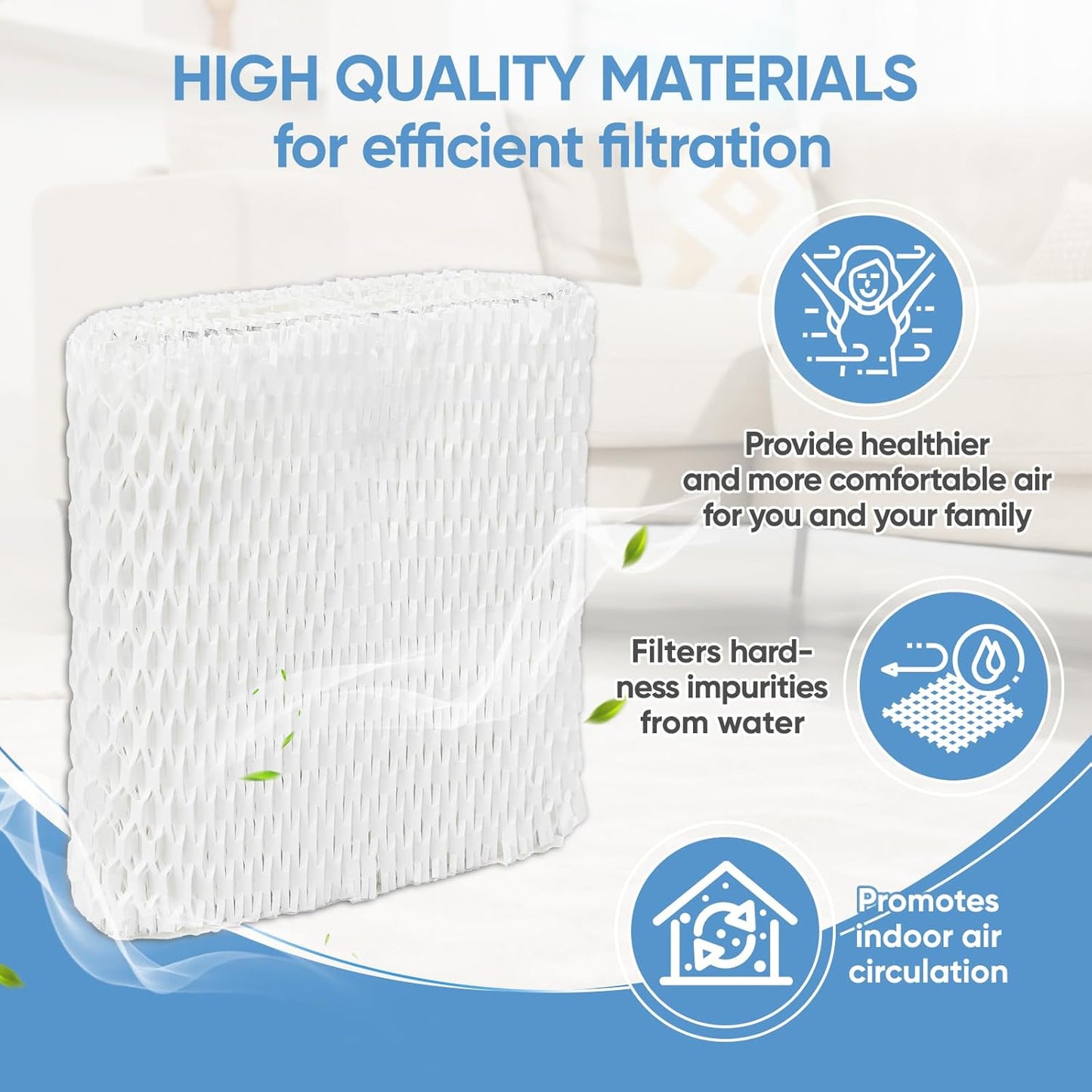 Humidifier Filter Replacement Compatible with Canopy Bedside and Nursery Humidifier, Made with Wood Pulp, Paper Filter, 3-Pack