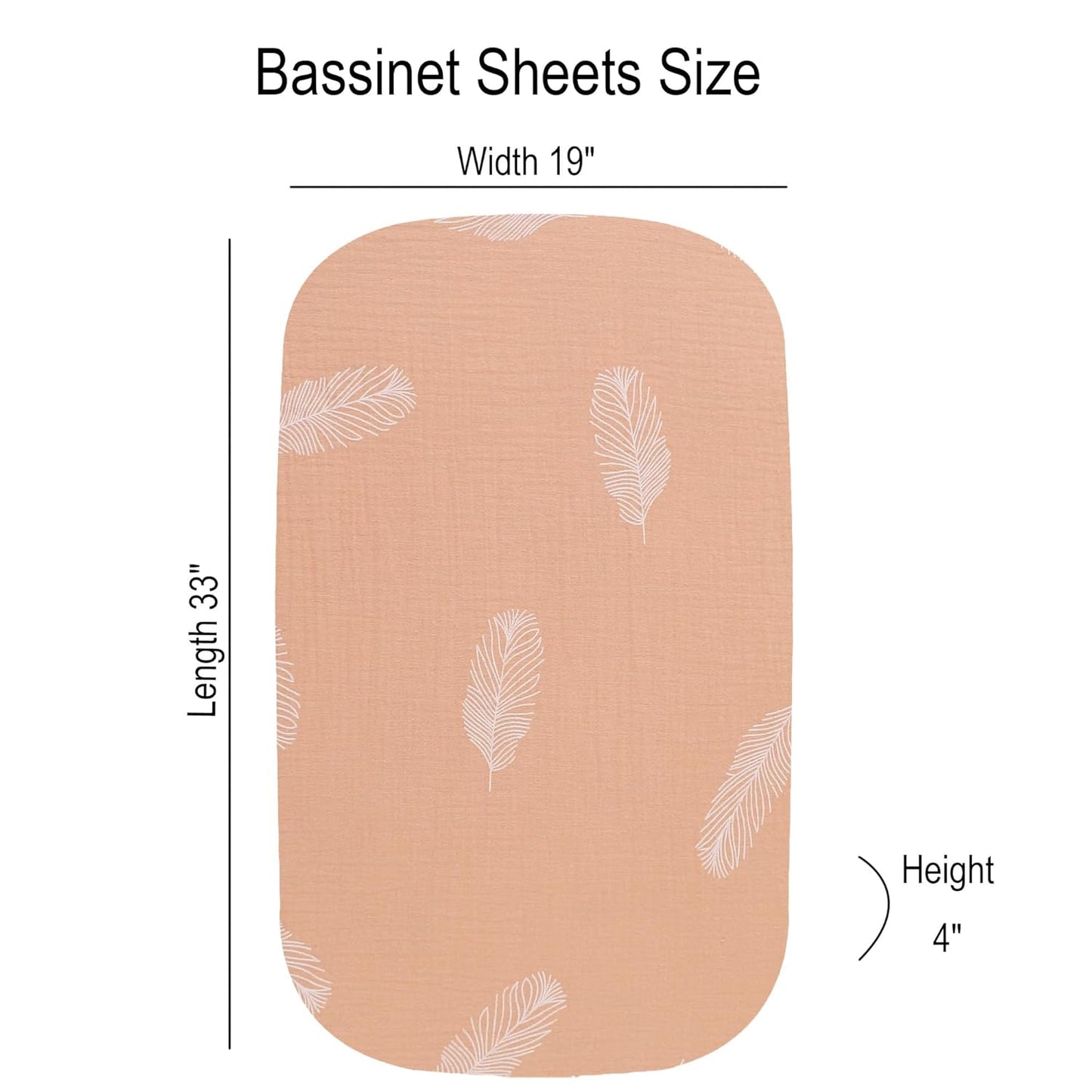 Onacosht Muslin Bassinet Sheets 3 Pack, 100% Cotton Baby Fitted Sheet 33" x 19" Compatible with Mika Micky, KoolaBaby (3 in 1), BabyBond, HARPPA and RICUTON Bedside Bassinet, Green, Floral and Cactus