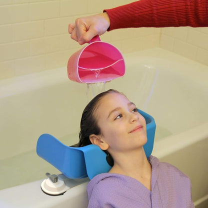 Shampoo Buddy Portable Hair Wash Basin for Children, Toddlers, Kids, Teens | Portable Shampoo Bowl for use on Bathtub or Sink (Purple)
