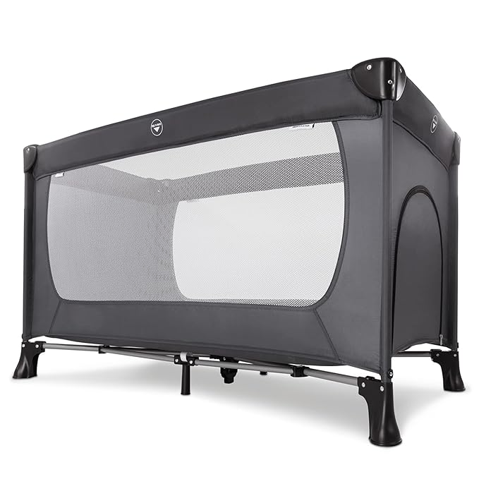 hauck Baby & Toddler Foldable Travel Cot and Portable Playpen, Dream N Play Plus, Grey