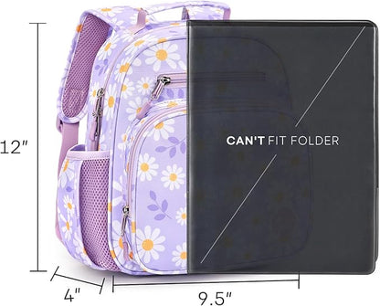 mibasies Toddler Backpack for Girls 2-4: Preschool Kindergarten Backpack - Cute Kids Backpacks for Girls - Daisy Purple