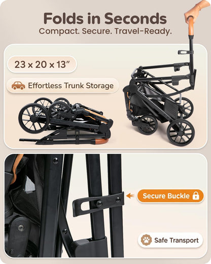 Pet Stroller with Detachable Carrier for Small, Medium Dogs & Cats, Lightweight Foldable Design, Travel-Ready, Compact Storage (Cloud Gray)