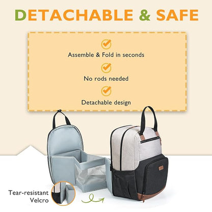 mommore Diaper Bag Backpack Large Travel Diaper Bags Unisex Baby Bag with Changing Pad, Stroller Straps