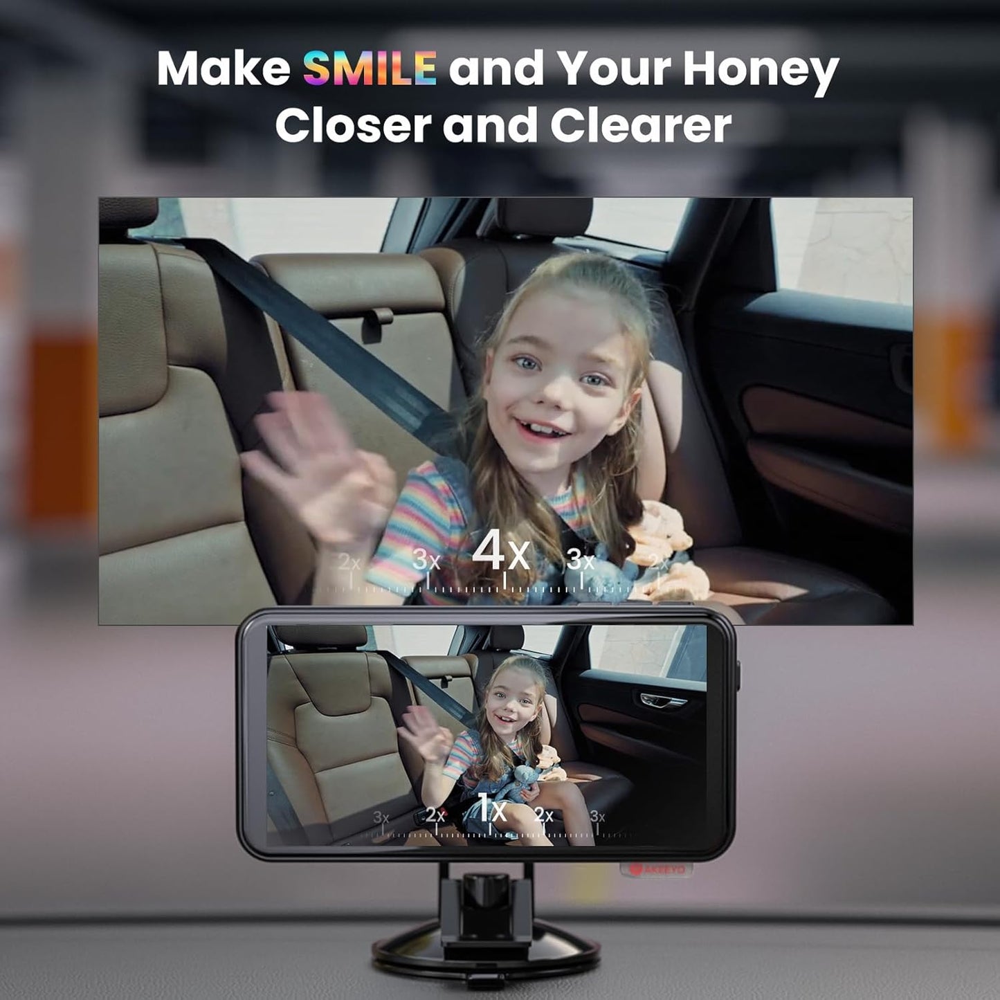 [New Voice Control] AKEEYO Baby Car Camera, 5.5'' 1080P HD Car Baby Monitor for Backseat with Wired Stability, Superior Night Vision, 4X Zoom, Exit Reminder, Safe Driving Essential for Infants