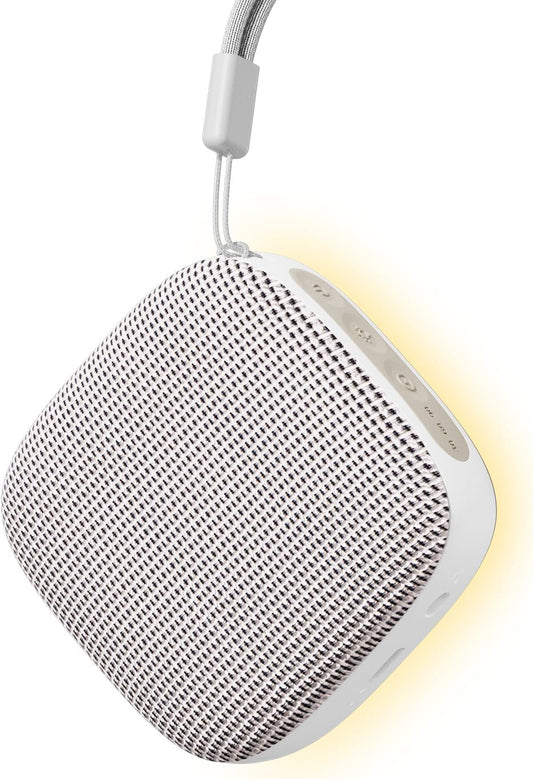 Portable Sound Machine for Travel, White Noise Sound Machine for Sleeping, 52-Hour Lasting Mini Noise Machine with 21 Quality Non-looping Sounds, Headphone Jack, Memory, Timer for Adults,Hotel (White)