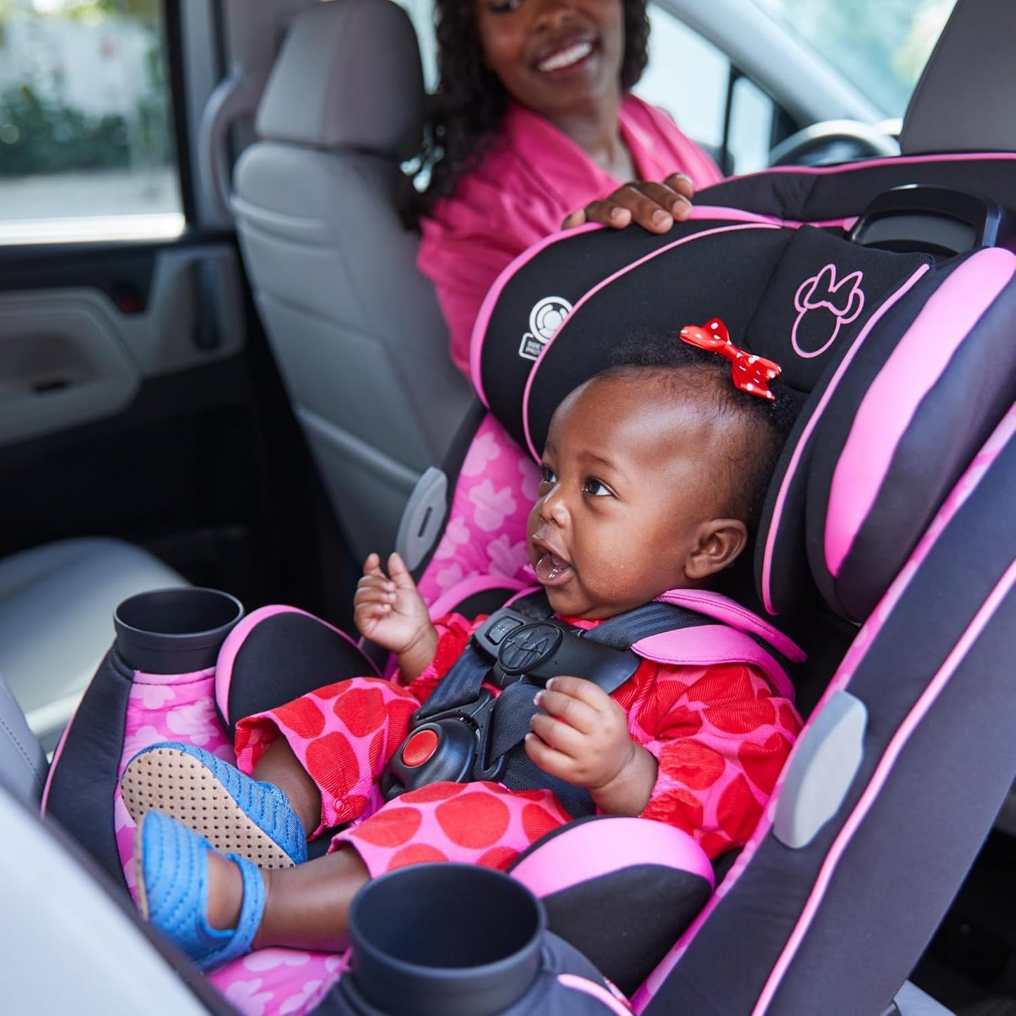 Disney Grow and Go Convertible Car Seat, Rear Facing 5-40 pounds, Forward Facing 30-65 pounds, Booster 40-100 lbs, Convert from Infant to Toddler, Mickey Sprinkle