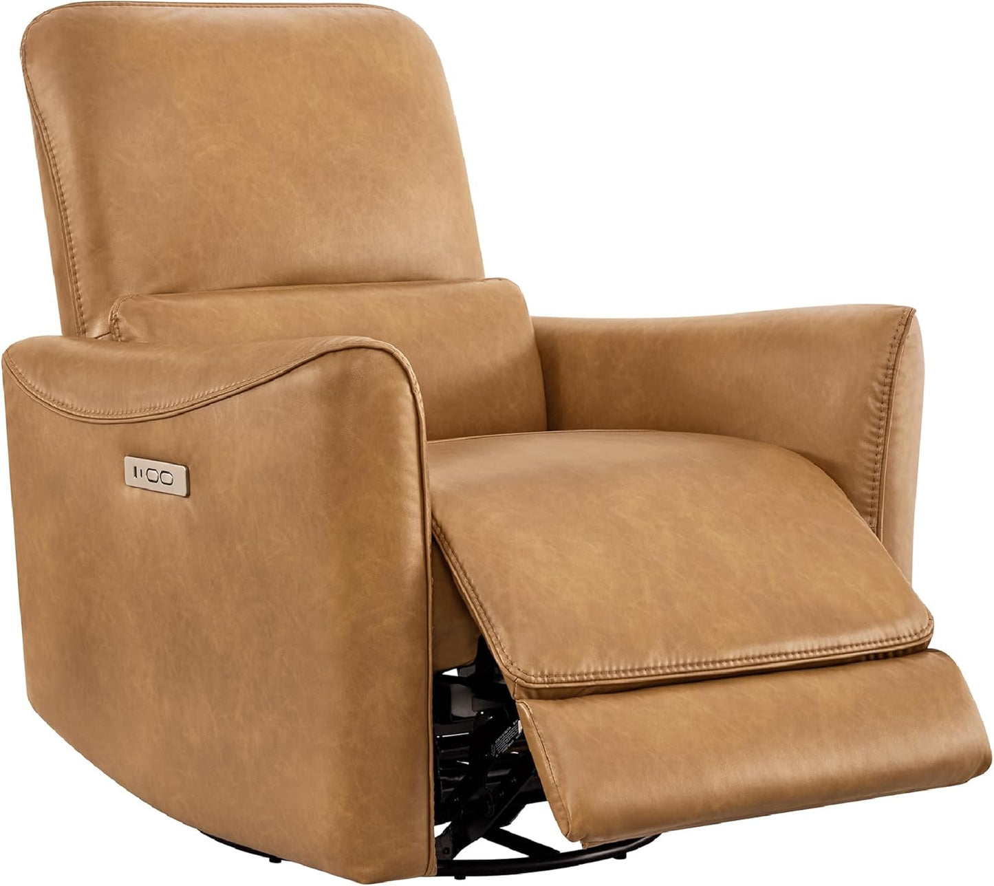 CHITA Power Recliner Chair Swivel Glider, FSC Certified Upholstered Living Room Nursery Reclining Sofa Chair with Lumbar Support, Linen