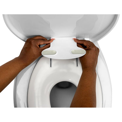 Ingenuity Ready Set Go Potty Training Toilet, Removable Bowl, Non-Skid Bottom, Wide Stable Base, Age 18 Months & Up, White & Grey