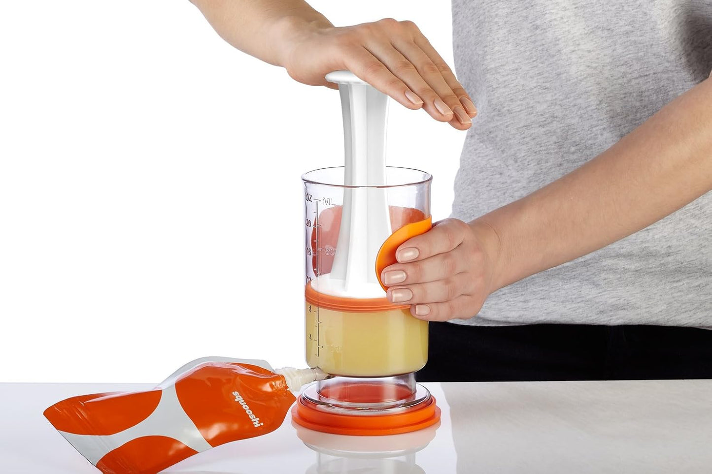 The Filling Station: Squooshi Food Pouch Filler + 12 Large 5 oz Pouches/The Food Pouch Maker for Baby Food Storage and Snack Food Pouches