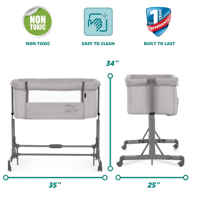 Dream On Me Zimal Bassinet & Bedside Sleeper/Breathable Mesh Panels/Airflow & Easy Visibility/Adjustable Height Options/Lightweight/Mobile/BSA Certified/Mint