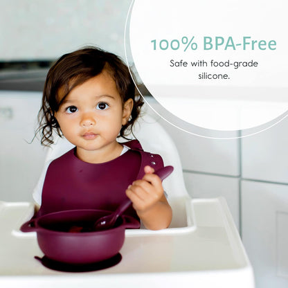 Bazzle Baby Silicone Suction Bowls with Suction Lid and Spoon | 3-piece set | BPA Free Silicone | Perfect for 4-36 Months.