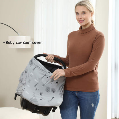 Car Seat Covers for Babies - Multi-use Carseat Canopy Cover Breastfeeding Covers, Stroller Canopy Cover (Navy Dinosaur)
