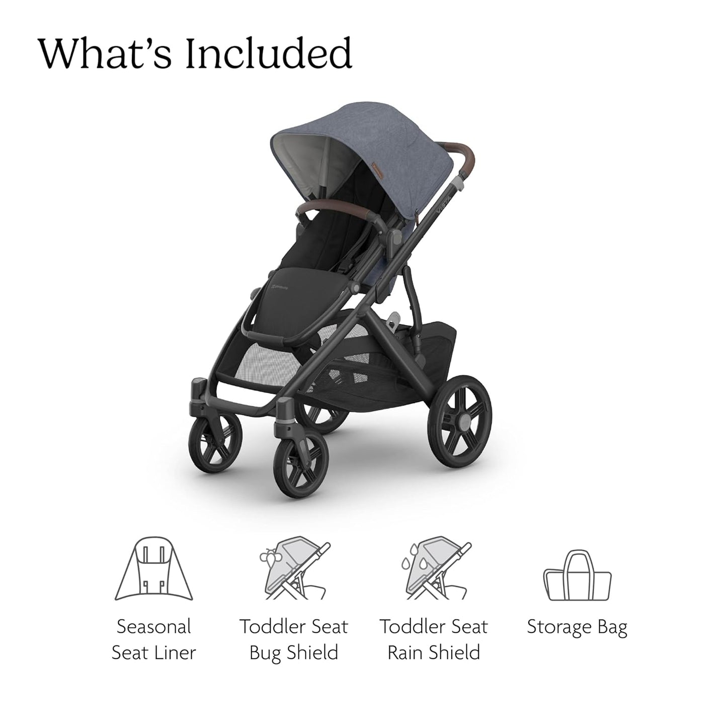 UPPAbaby Vista V3 Convertible Single-to-Double Stroller for Baby & Toddler, 30+ Configurations, Car Seat Compatible, All-Wheel Suspension, XL Basket – Owen (Mocha Mélange/Carbon Frame)