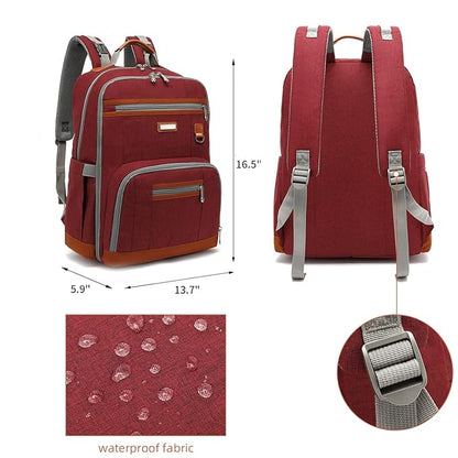 Diaper Bag Backpack, Large Baby Nappy Bags with Portable Changing Pad for Boys and GirlsMultifunction Travel Baby Bag for Moms Dads, Shower Gifts Waterproof and Stylish，Red