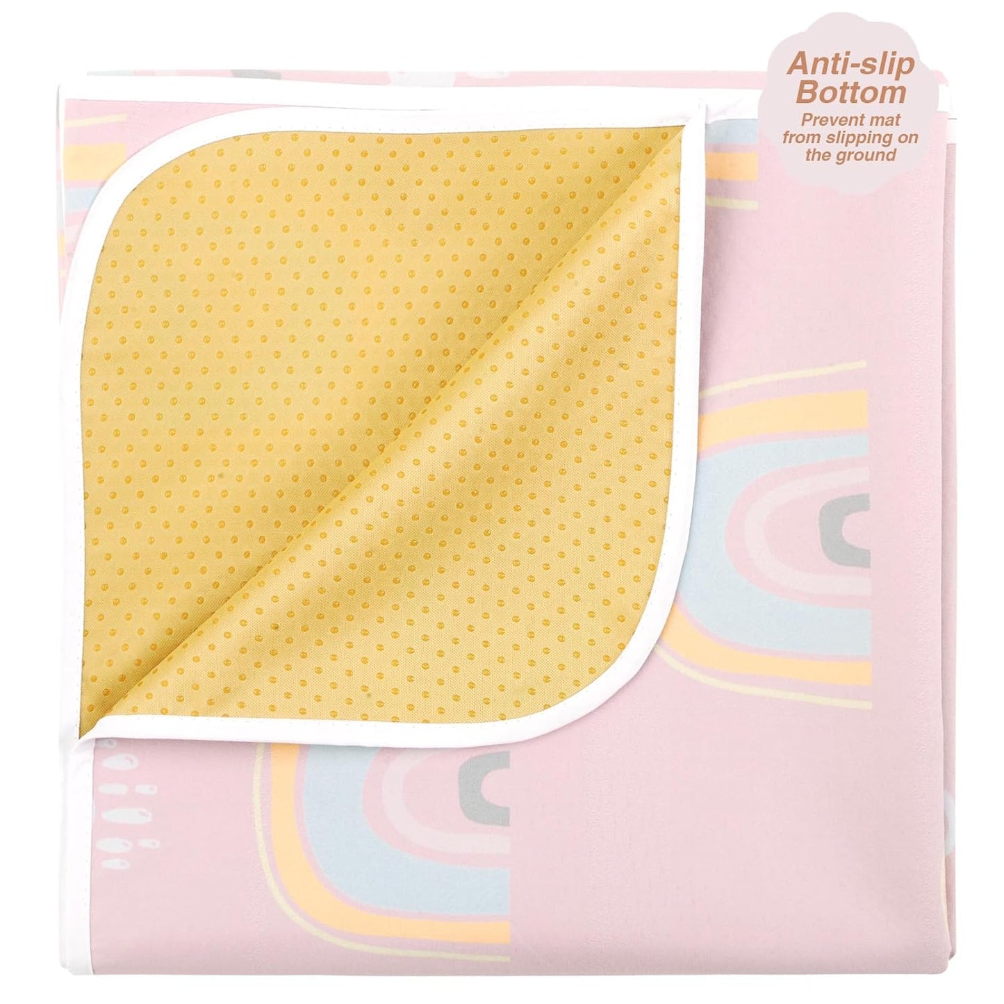 Splat Mat for Under High Chair/Arts/Crafts by CLCROBD, 51" Baby Anti-Slip Food Splash and Spill Mat for Eating Mess, Waterproof Floor Protector and Table Cloth