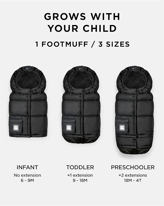 7AM Enfant Stroller Blanket 212 - Adjustable Baby Car Seat Zipped Blanket for Babies Winter, Unisex Multi Purpose Fleece Lined Warm Hooded Toddler Footmuff Water Repellent | (6M - 4T)